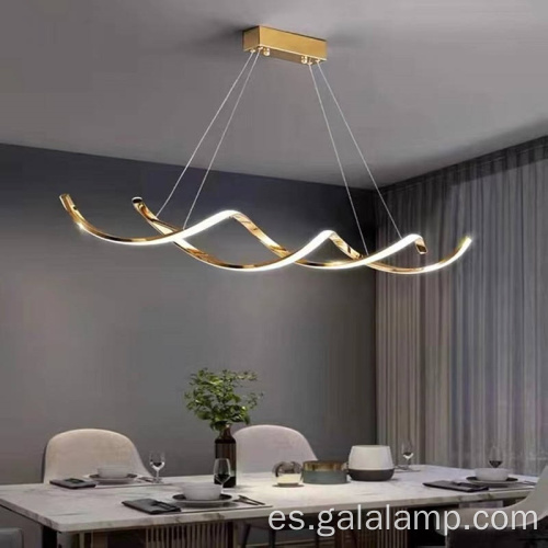 Lámpara de araña LED de onda moderna: elegante lámpara colgante nórdica